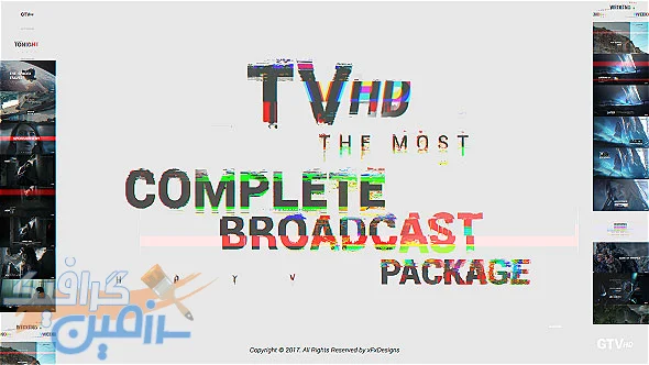 دانلود پروژه افتر افکت Glitch TV Complete Broadcast Graphics Package