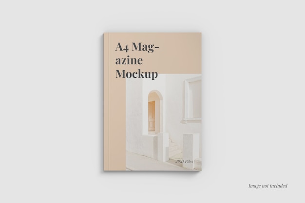 دانلود موکاپ جلد کتاب و مجله A4 از نمای زاویه بالا